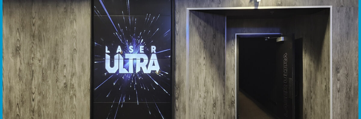 The entrance to the Laser Ultra auditorium at MJR Theatres Westland Grand Location.