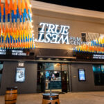 Looking at the entrance to True West Cinemas from the courtyard.