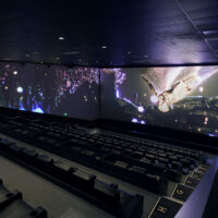 ScreenX auditorium at MJR Theaters Marketplace location, view from the back of the auditorium.